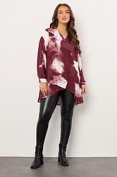 EVANS Curve Red Smudge Print Double Layer Blouse | Evans  1