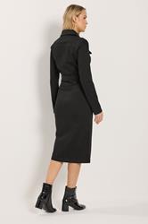 LTS Tall Women's Black Zip Through Denim Midi Dress | Long Tall Sally 2