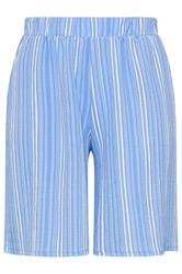 YOURS Curve Blue Stripe Print Shorts
