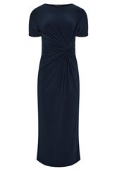 M&Co Navy Blue Twist Front Maxi Dress | M&Co 1