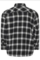 BadRhino Big & Tall Black Checked Borg Shacket | BadRhino 7