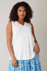 EVANS Plus Size White Modal Rich Vest Top | Evans 3