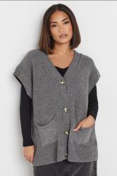 PixieGirl Petite Women's Grey Sleeveless Knit Cardigan | PixieGirl 3