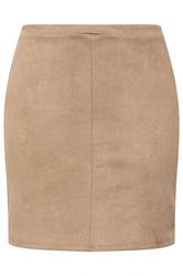 LIMITED COLLECTION Plus Size Beige Brown Faux Suede Mini Skirt | Yours Clothing 5