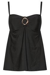 YOURS Plus Size Black Ring Detail Swim Dress | Yours Clothing 9