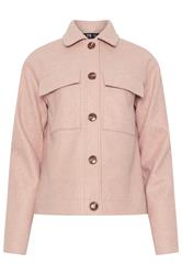 LTS Tall Light Pink Brushed Button Trucker Jacket