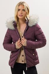 M&Co Petite Berry Red Padded Puffer Jacket | M&Co 3