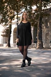 YOURS Plus Size Black Ribbed Tunic Mini Dress | Yours Clothing 3