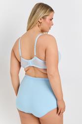 YOURSET 2 PACK Curve Grey Marl & Blue Lace Trim Padded Bra | Yours Clothing 6