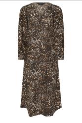 PixieGirl Petite Brown Abstract Spot Midi Tea Dress