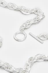 Silver Tone Multi Link Chain Necklace | Yours Clothing 2