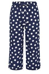 M&Co Navy Blue Polka Dot Cropped Trousers | M&Co 5