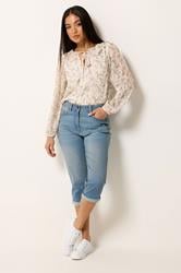 M&Co Blue Light Wash Cropped Boyfriend Jeans | M&Co 2