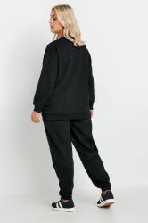 YOURS Plus Size Black Jogger Set | Yours Clothing 2