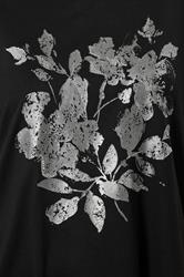 EVANS Plus Size Black Floral Stud Detail Modal Top | Evans 4