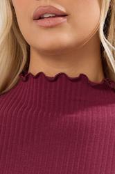 YOURS Plus Size Pink Lettuce Edge Tunic Dress | Yours Clothing 4