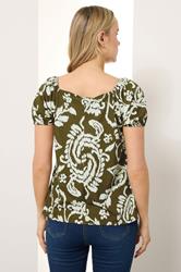 LTS Tall Green Paisley Square Neck Top | Long Tall Sally 2