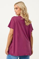 YOURS Plus Size Pink Studded Daisy T-Shirt | Yours Clothing 2