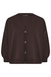 LIMITED COLLECTION Curve Chocolate Brown Balloon Sleeve Cardigan