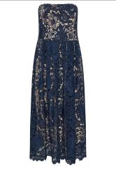 YOURS LONDON Curve Navy Blue Sleeveless Premium Lace Maxi Dress