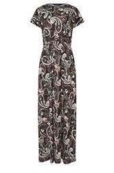LTS Tall Black Paisley Shirred Waist Maxi Dress
