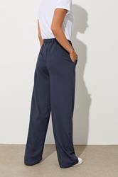 LTS Tall Navy Blue Seam Front Wide Leg Joggers | Long Tall Sally 2