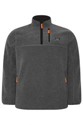 BadRhino Big & Tall Grey Sherpa Quarter Zip Fleece