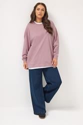 YOURS Plus Size Pink 2-In-1 Sweatshirt | Yours Clothing 1