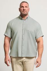 KAM Big & Tall Sage Green Dobby Textured Shirt | BadRhino 3