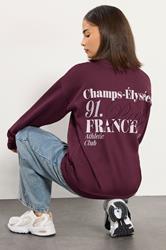 PixieGirl Petite Women's Burgundy Red Slogan Sweatshirt | PixieGirl 1