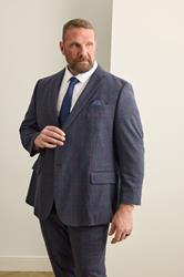 BadRhino Tailoring Big & Tall Blue & Red Checked Suit Jacket | BadRhino 3