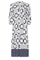 M&Co White Geometric Print Tiered Maxi Dress