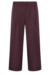 PixieGirl Petite Women's Burgundy Red Barrel Leg Trousers | PixieGirl  5