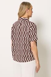 LTS Tall Women's Burgundy Red Wavy Print Shirt | Long Tall Sally 4