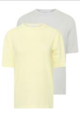 PixieGirl Petite Women's 2 PACK Grey & Yellow Seam Detail Cotton T-Shirt | PixieGirl 7