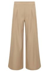 PixieGirl Petite Natural Brown Pleat Front Palazzo Trousers