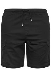 BadRhino Big & Tall Black Elasticated Waist Cargo Shorts