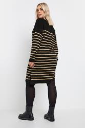 YOURS Plus Size Black Striped Knitted Jumper Dress | Yours Clothing 2