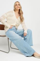LTS Tall Ivory White Knit Tie Front Cardigan | Long Tall Sally 1