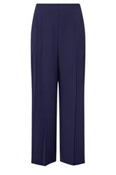 EVANS Curve Navy Blue Pleat Front Trousers