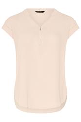 EVANS Curve Pink Zip Front Blouse