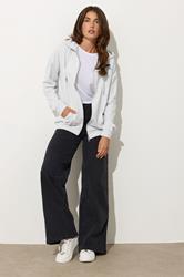 LTS Tall Light Grey Zip Through Pocket Hoodie | Long Tall Sally  2