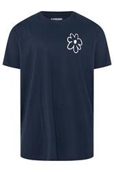 BadRhino Big & Tall Navy Blue Flower Graphic T-Shirt | BadRhino 8