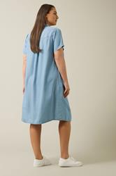 EVANS Plus Size Light Blue Lyocell Denim Dress | Evans 4