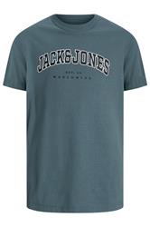 Jack & Jones Big & Tall Stormy Blue Varsity Logo T-Shirt