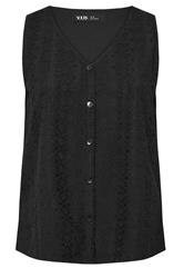 YOURS Plus Size Black Broderie Anglaise Waistcoat | Yours Clothing 5