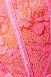 YOURS Plus Size Pink Contrast Lace Padded Plunge Bra | Yours Clothing 5