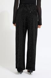 PixieGirl Petite Womens Black Velour Wide Leg Trousers | PixieGirl 2