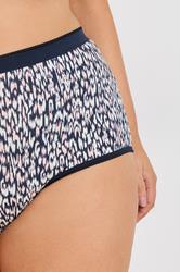 YOURSET 5 PACK Plus Size Navy Blue Leopard Print Full Briefs | Yours Clothing 4