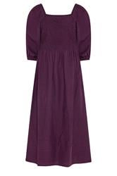 M&Co Petite Berry Purple Short Sleeve Embroidered Trim Maxi Dress | M&Co 5